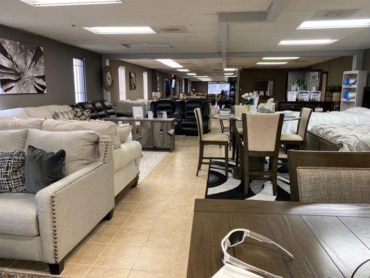 There are a lot of home furniture options in this store