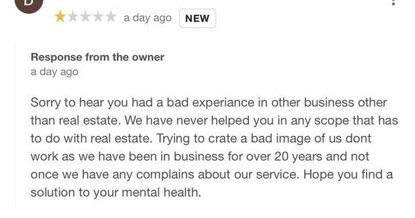 The business owner of maximum realty making fun of mental health.