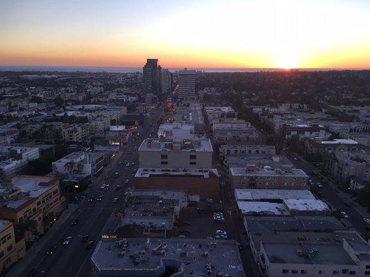 Glass windows throughout office building with awesome views, esp during sunset..