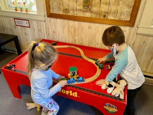 Play is a child's work. We offer many opportunities where children learn how to share and negotiate. These are important life skills.