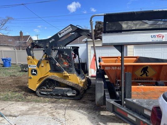 Loading up dirt in preparation for a new concrete pad - Copperton, Utah