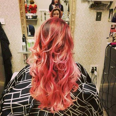 Blush curls by Jackie and Jess