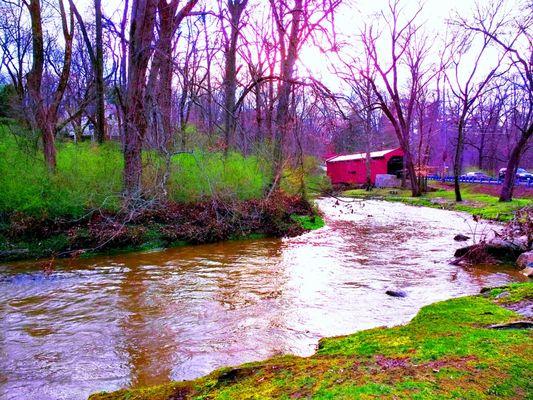 Bartram's Covered Bridge -- spring