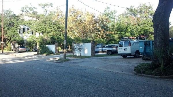 This is our side street view of the parking lot entrance on St. Anthony Street