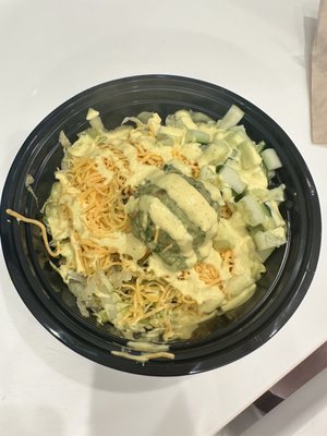 My daughter created her own salad with the curry sauce