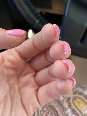 The worst nail job I've personally ever had. Very disappointed.