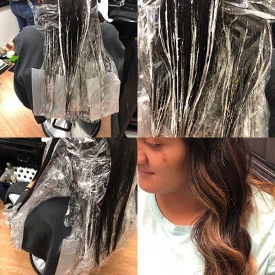 Customized hair color baliage technique