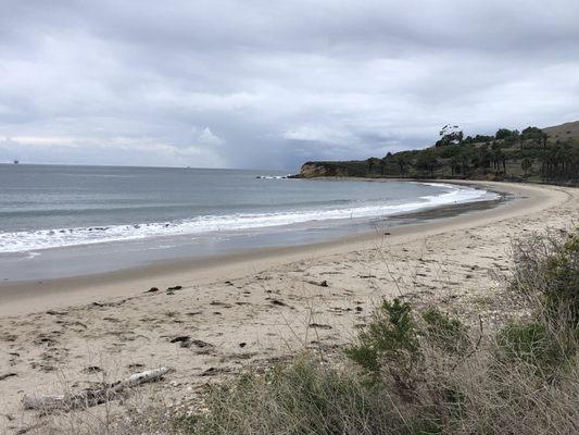 Refugio Beach on a cloudy day