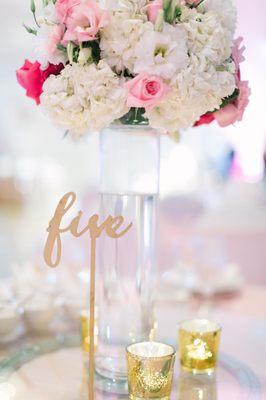 reception centerpiece & candles