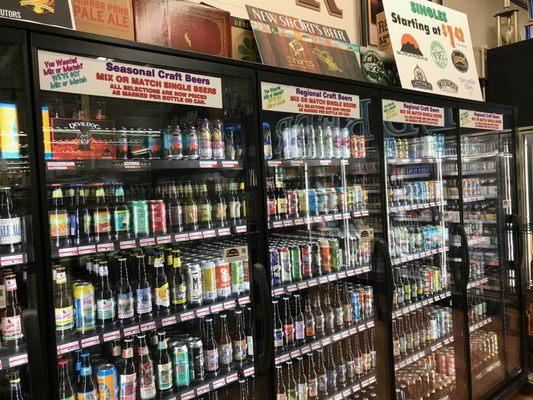 Mix and match single beer section with over 300 varieties to choose from!