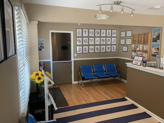 Interior shot showing our check-in desk