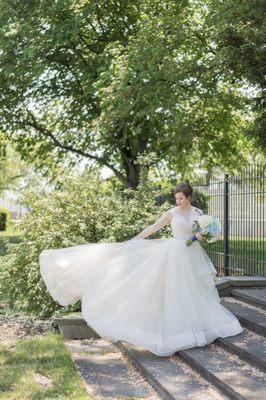 The stunning Lazaro gown I found at Aisle Chic!