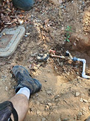 Changed PRV and water main gate valve