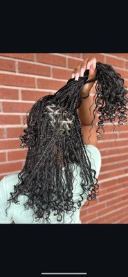 Boho knotless braids