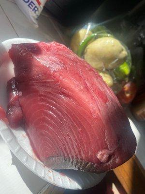 Fresh cut tuna