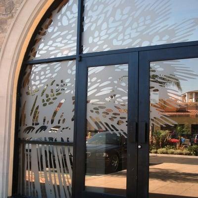 Stripeman Graphix can help you bring your storefront to life with etched glass graphics.