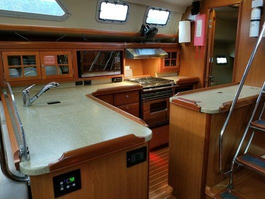 Spacious galley on Veritas