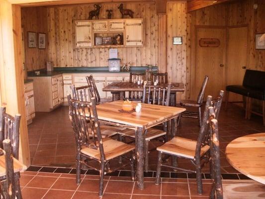 All of Deer Creek's dining room furniture is handcrafted from a local amish man.