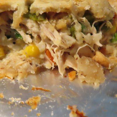 This is what the Hatch green chile chicken pot pie looks like after it's baked. We'd eaten half before I thought to take a picture. So good!