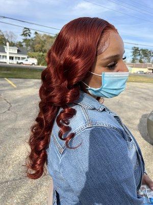 Frontal wig install with curls to style