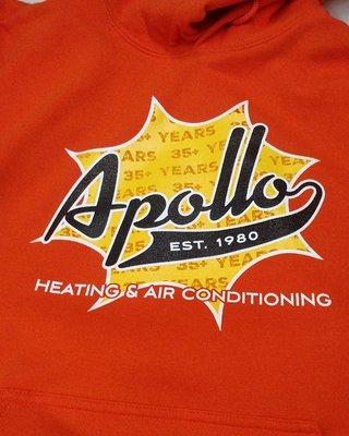 Apollo Heating & Air Conditioning shirts printed at Frontrunner.