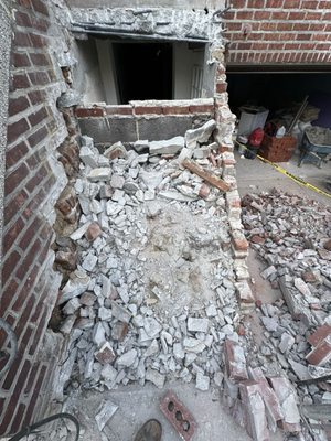 After the demolition of old stairs.