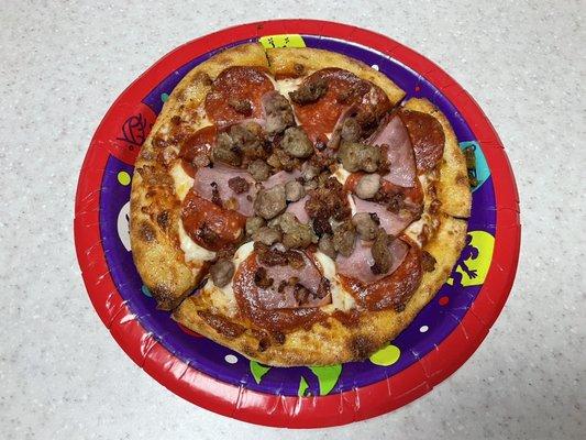 Personal 5 meat pizza for ~$20