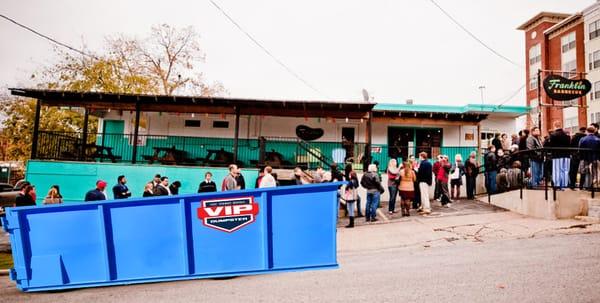 30 Yard Dumpster Rental service at Franklin BBQ by VIP