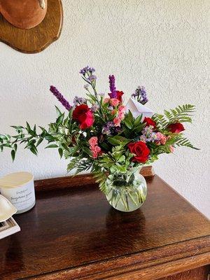 Flowers delivered after purchasing on their website