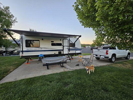 Plenty of space for awning and chairs