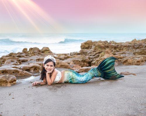 Fine art mermaid session on location.