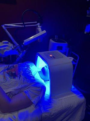 LED Light therapy treatment.