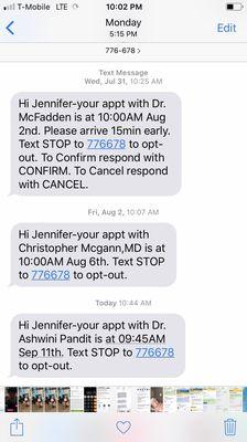 Text confirmation