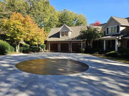 Stamped concrete cobblestone finish and sealed