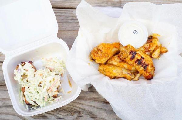 Pork Tostones & Sweet Chili Chicken Wings