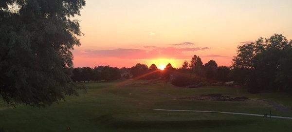 Sunset over the golf course.