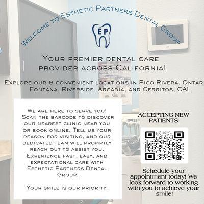 Welcome to Esthetic Partners Dental Group, your premier dental care provider across California! With six convenient locations in Pico Rivera