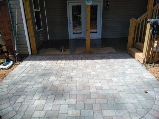 Patio installed and concrete paint to match