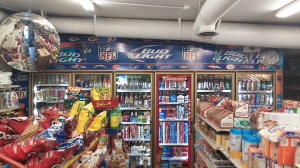 Good selection of beer, wine, sodas & sports drinks.