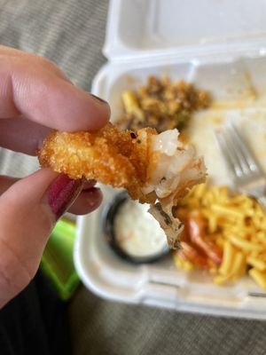 Shrimp with large vein, kids Mac n cheese