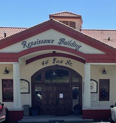 Front entrance.  Visible from Route 9 heading south