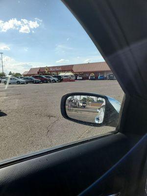 The Lowe's Food parking lot where El Mr. Hoidoy parks.