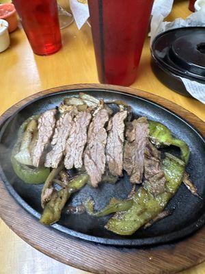 Lunch portion of beef fajitas