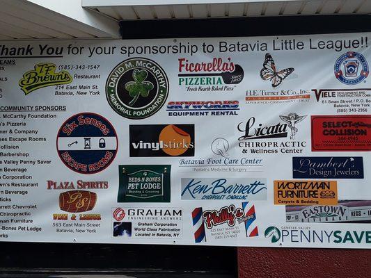 An impressive list of sponsors.