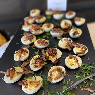 Deviled Eggs with Smoked Brisket!