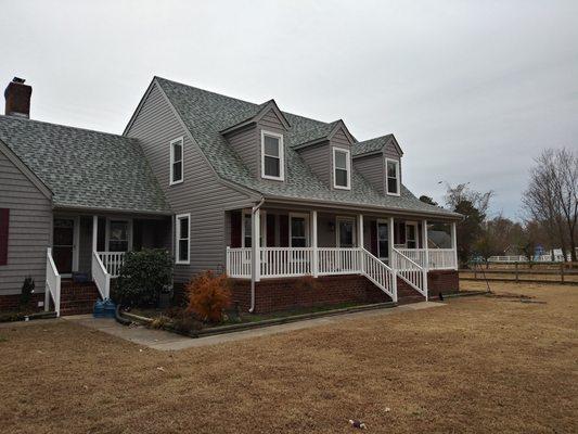 New Shake Siding, Vinyl Siding, Windows