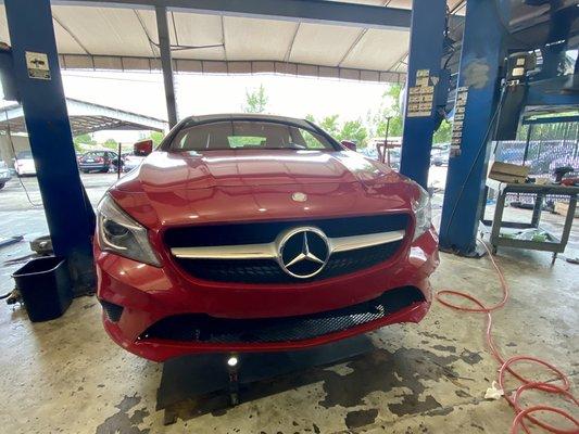 Mercedes-Benz with lots of undercarriage damage we fixed it it drives like new