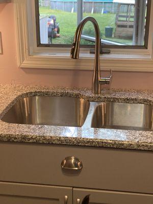 New sink and faucet .