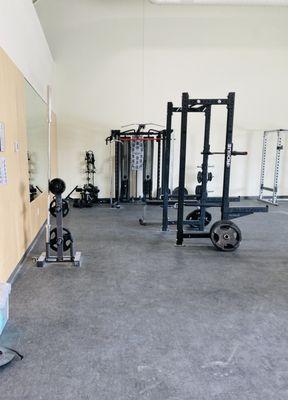 Weight room with an assortment of machines