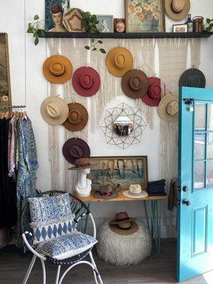 Wall o Hats! Also carry locally made hat bands
Hats vary from $28-$78